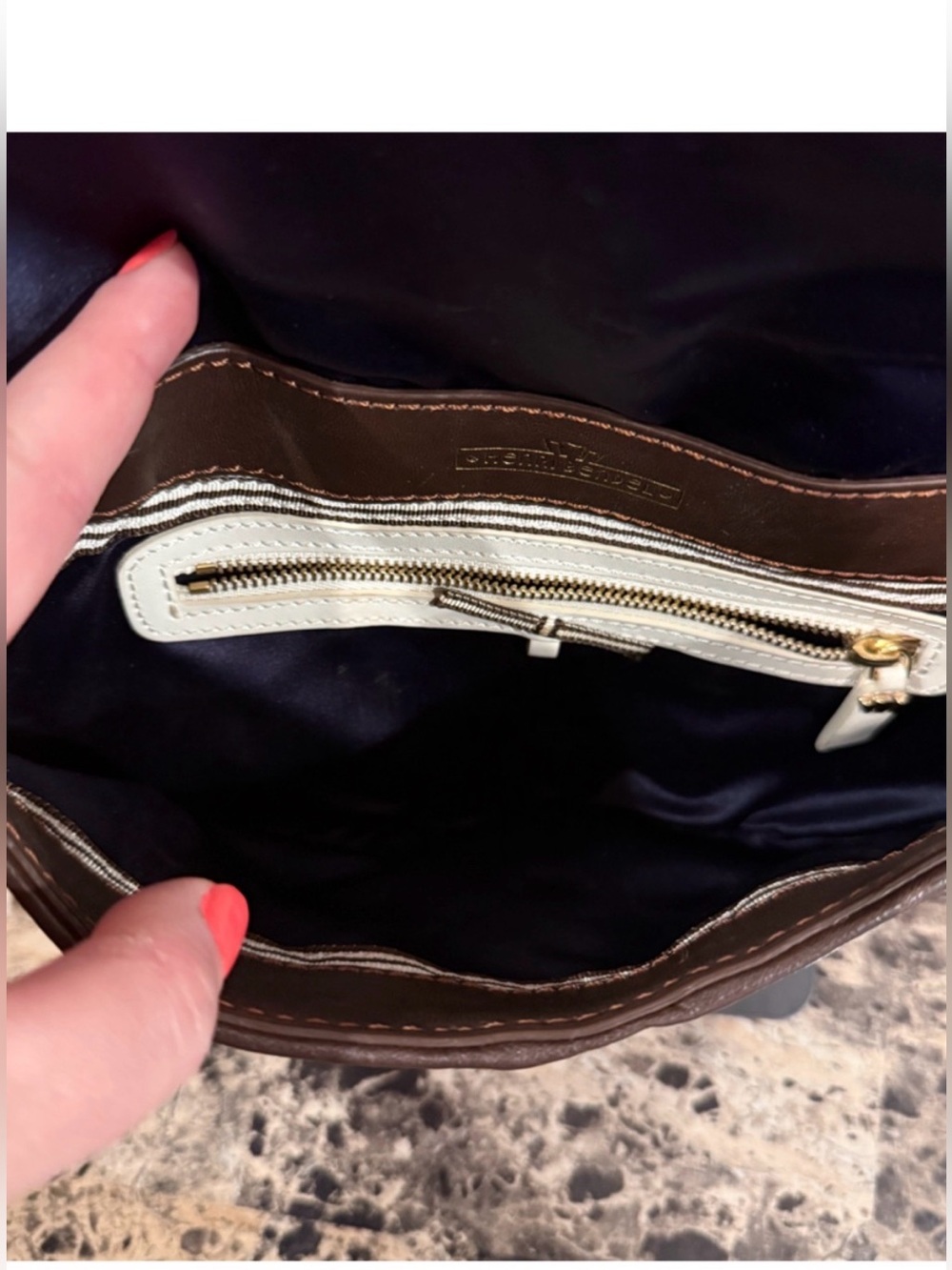 Henri Bendel RARE Mixed Media Centennial Striped & Woven Shoulder Bag - EUC - Picture 9 of 12